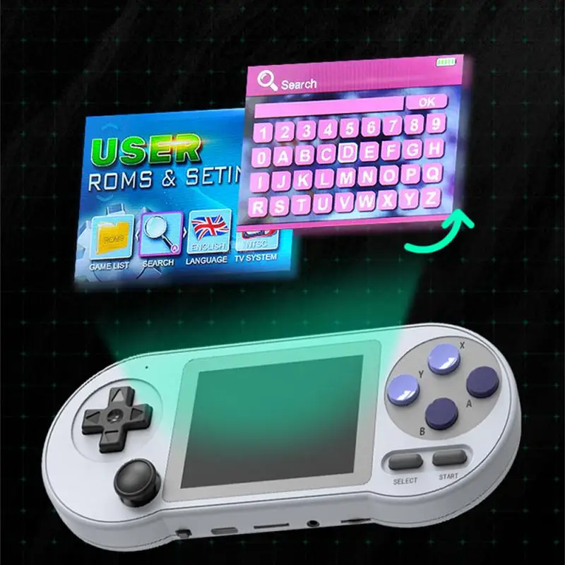 

3-дюймовая портативная игровая консоль RYRA SF2000, мини портативная игровая консоль, 6000 встроенных игр, ретро-консоль с поддержкой AV-выхода