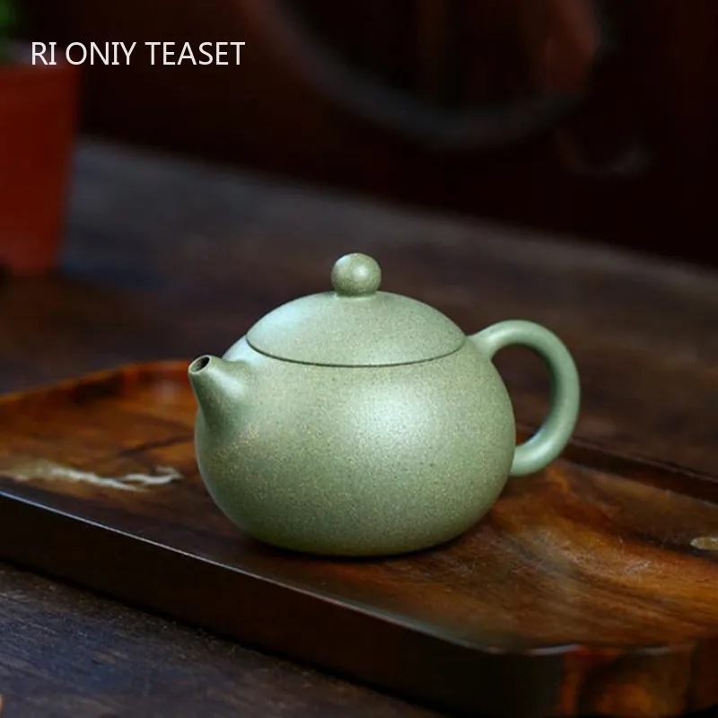

220ml Yixing High-end Purple Clay Teapots Ball Hole Filter Handmade Xishi Tea Pot Raw Ore Bean Green Sand Kettle Zisha Tea Set