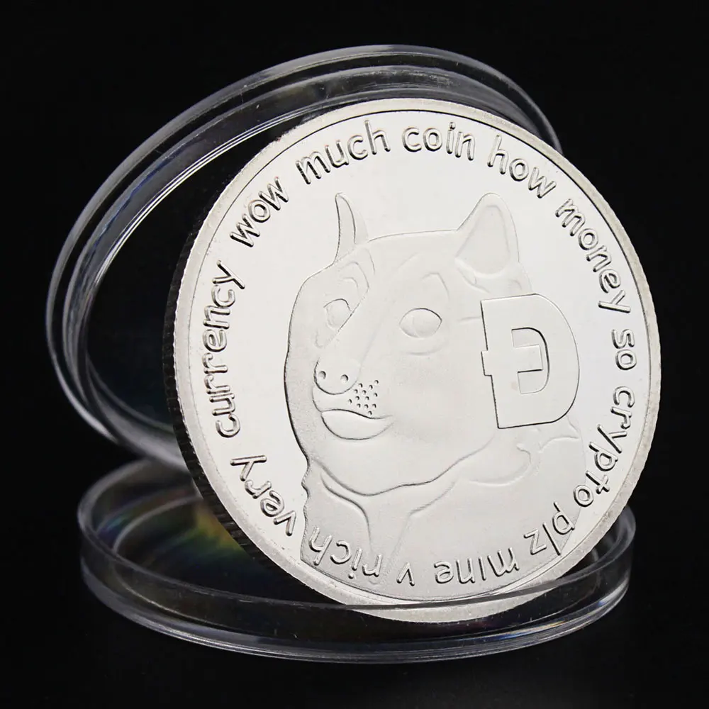 

DogeCoin Collectible Silver Plated Souvenir Crypto Coin Collection Gift Physical Cryptocurrency Commemorative Coin