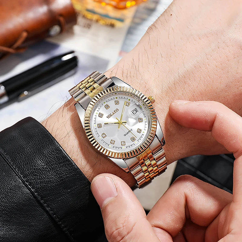 Fashion Stainless Steel Men Quartz Wristwatch Luxury Design High Quality Dropshipping zegarek retro męski Relogio Masculino Saat