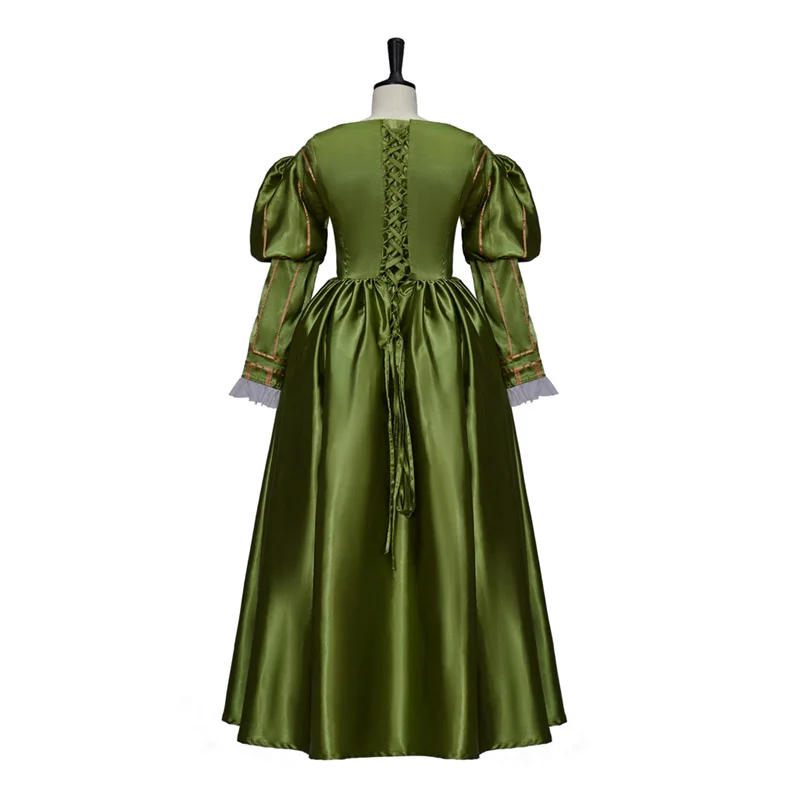 Женский костюм для косплея Tudor Queen Anne Boleyn зеленое платье в стиле королевы Виктории