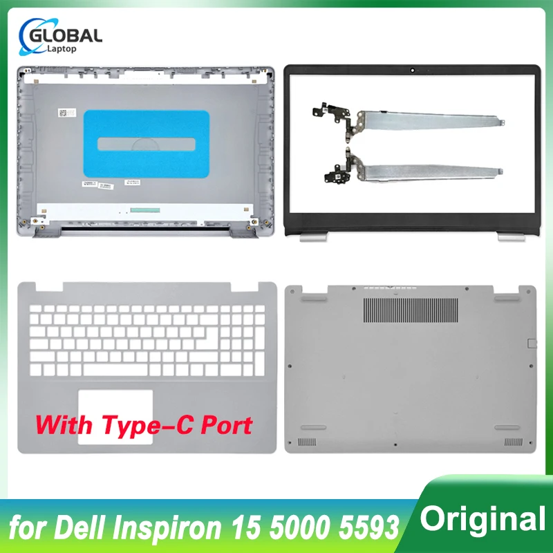 New Laptop for Dell Inspiron 15 5000 5593 LCD Back Cover Front Bezel Palmrest Bottom Case Hinges Top Upper Housing 032TJM 0V5JHC