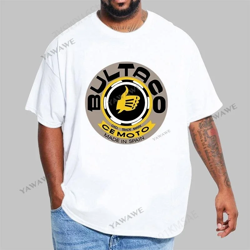 Футболка Bultaco Cemoto мужская с принтом модная тенниска круглым вырезом майка в стиле