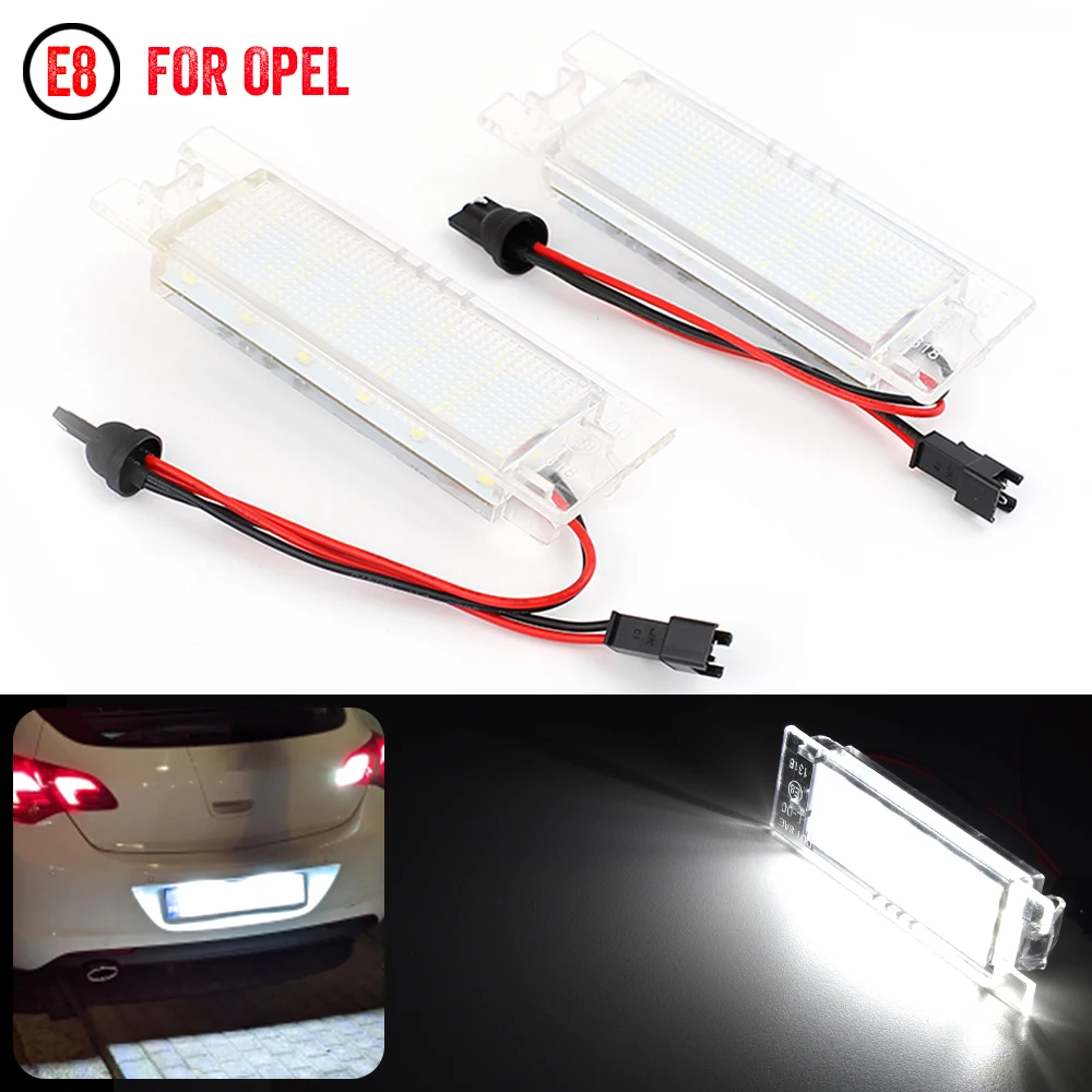 

2Pcs Error Free LED License Number Plate Light Lamps For Opel Astra H J K Corsa Zafira Insignia Vectra Meriva Adam or Vauxhall