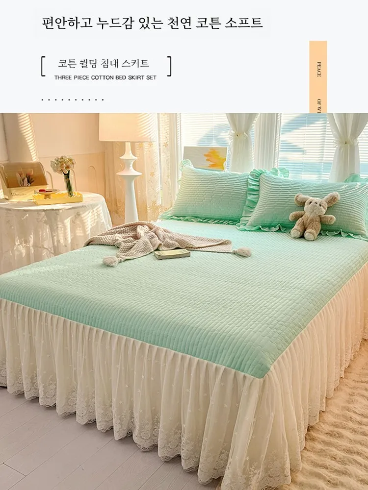 2024 Новая кружевная хлопковая стеганая юбка принцессы утолщенная нескользящая