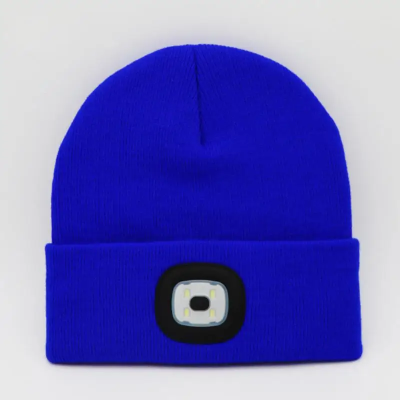 

LED Knitted Beanie With Head Lamp Light USB Rechargeable / Battery High Powered Knit Men Women Hip Hop Winter Warm Hat