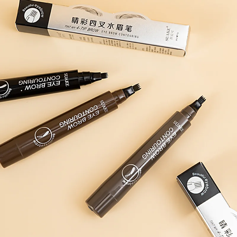 

1/3pcs 5 color eyebrow pencil waterproof fork tip eyebrow tattoo pen lasting professional fine sketch liquid eyebrow pencil