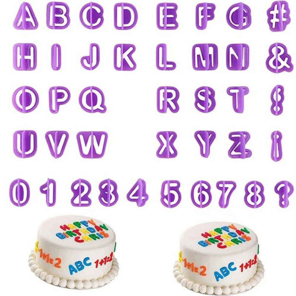 40pcs Alphabet Cake Molds Cookie Cutter Figure Letter DIY Fondant Mold Number Sugar Cake Mould Baking Decorating Kitchen Tools