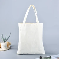reusable cotton shopping bags eco foldable shoulder bag large handbag fabric canvas tote bag for market shopping bags foldable