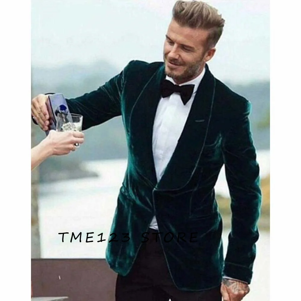 

Men's Velveteen V-neck Single-breasted Blazer Luxury Man Suit Jackets New in Suits and Blazers Female Coat Winter Male Full &