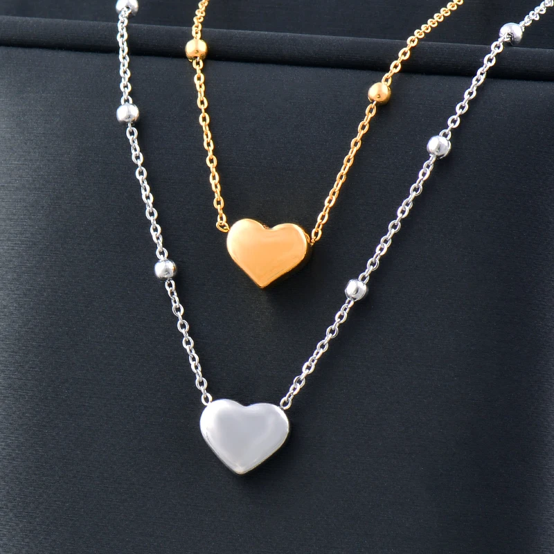 

SINLEERY Punk Heart Pendants and necklaces Stainless Steel Choker Necklace For Women Gold Silver Color accessories XL336 SSK