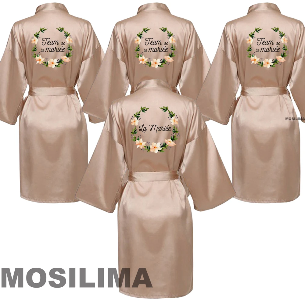 

Bride Bridesmaid Wedding Robe Kimono Bathrobe Gown Nightgown Casual Satin Short Women Sexy Nightwear Sleepwear SP03