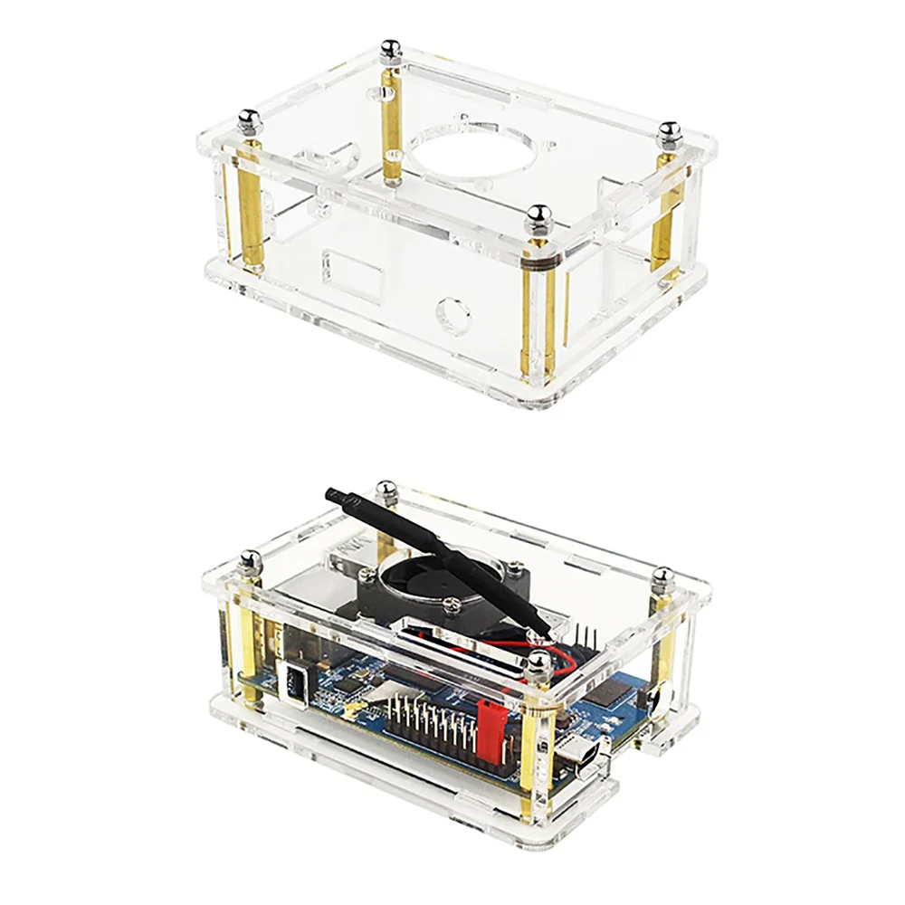 

Чехол для Orange Pi 4 LTS прозрачный акриловый корпус защитный корпус/светодиодный охлаждающий вентилятор Радиатор SD-карта для Orange Pi 4