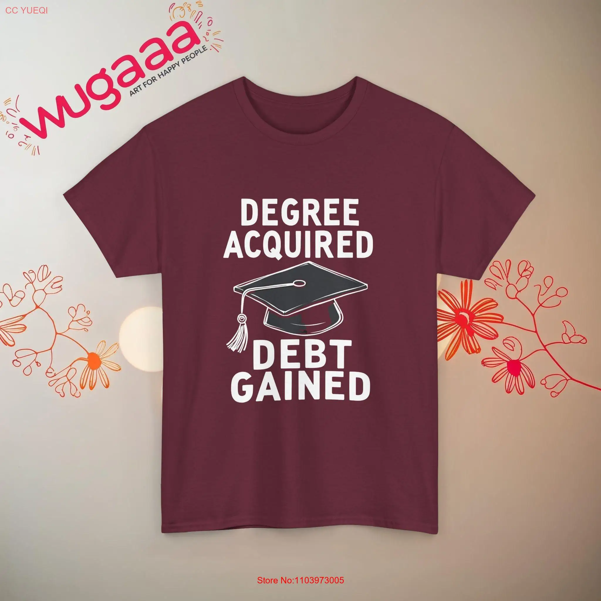 Футболка с надписью Acquired Debt Gained забавная футболка юмористическим выпускным
