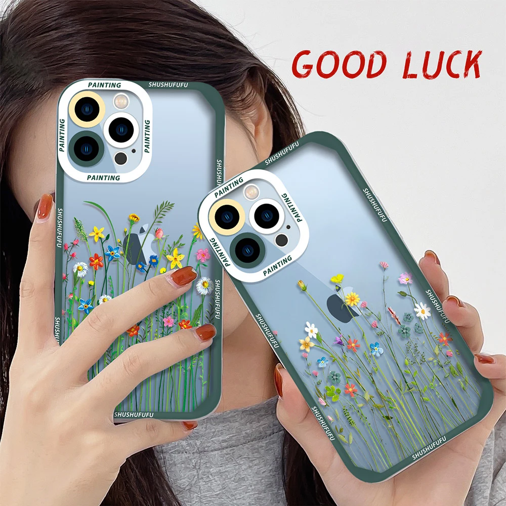 

Flowers Case for Samsung Galaxy S22 Plus S22Ultra A71 A72 A21S A11 A12 A32 4G A53 A52S A52 5G Transparent Protection Shell