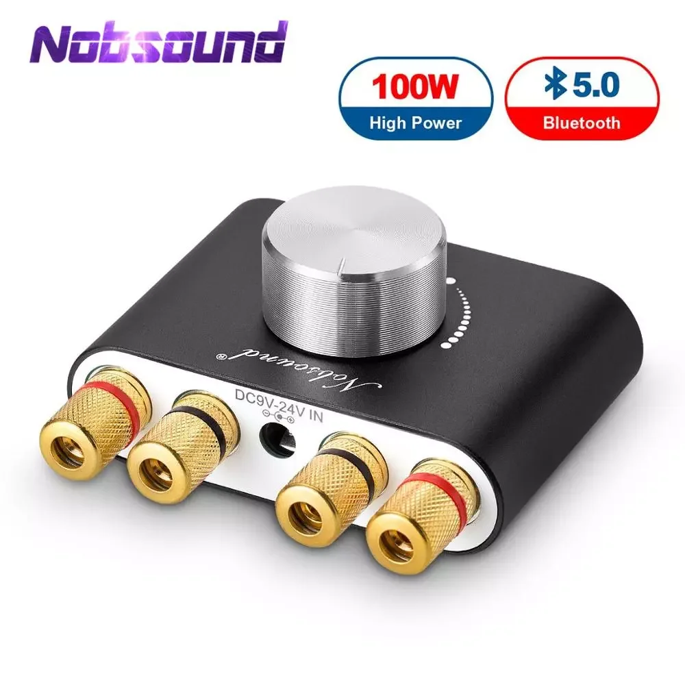 

Nobsound Mini Bluetooth 5.0 TPA3116 Digital Amplifier Hifi Stereo Audio Receiver Power Amp 50W+50W Car Sound Amplifiers