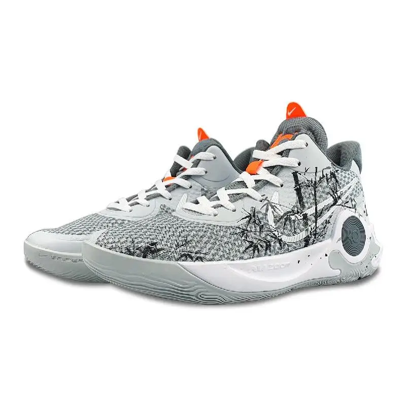 【Customize】Nike KD Trey 5 IX Basketball Shoes Unisex Mid-top White/gray/black Sneakers shoes CW3402-011