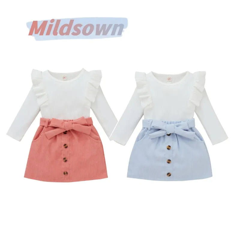 Skirt With Belt Sets Autumn Outfits