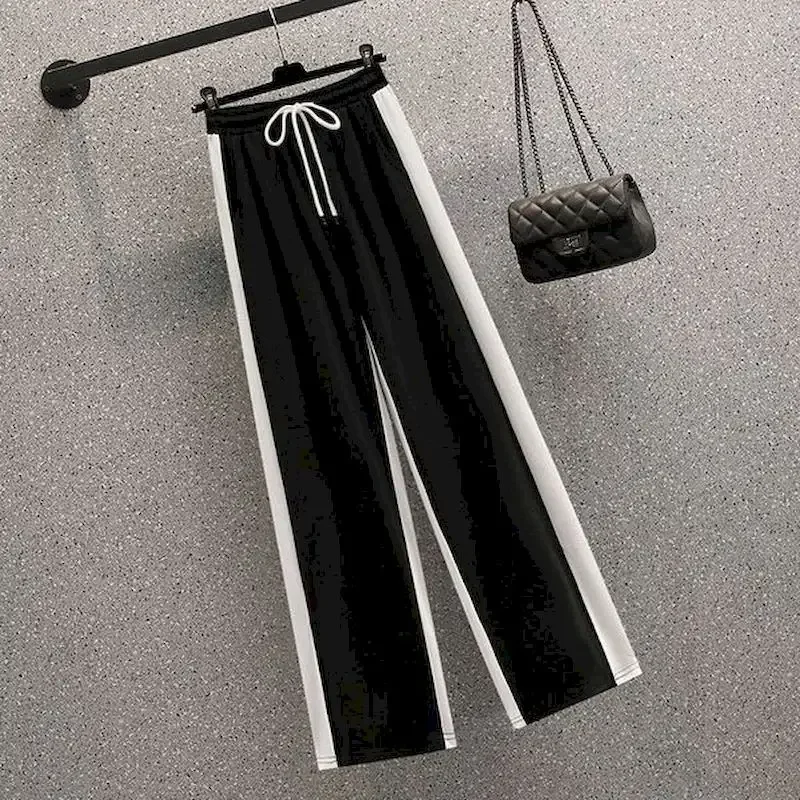 Женский винтажный комплект из 2 предметов черный белый топ с длинным рукавом и