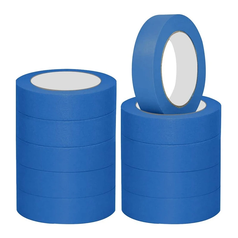 10 Pack DIY Masking Paper Blue Painters Masking Tape Indoor Painting Decorating 24Mm X 20M Painters Tape Masking