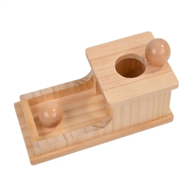 

Drop Box Object Permanence Wooden Ball Drop Box Montessori Educational Toy Develop Problem-Solving Skills For Babies 6-12 Months