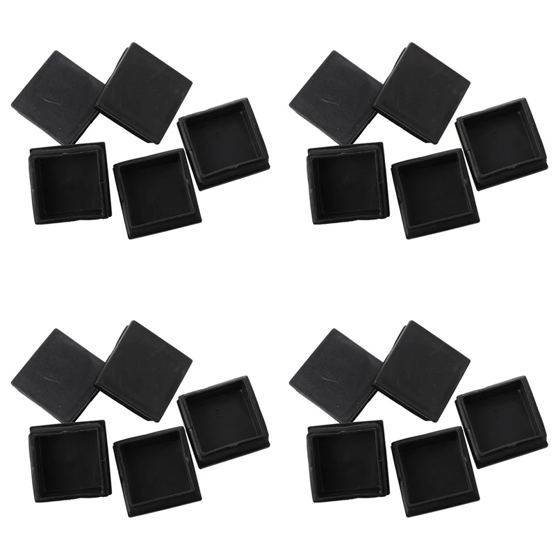 

20 Pcs Plastic Square Blanking End Caps Tubing Tube Inserts 50Mm X 50Mm