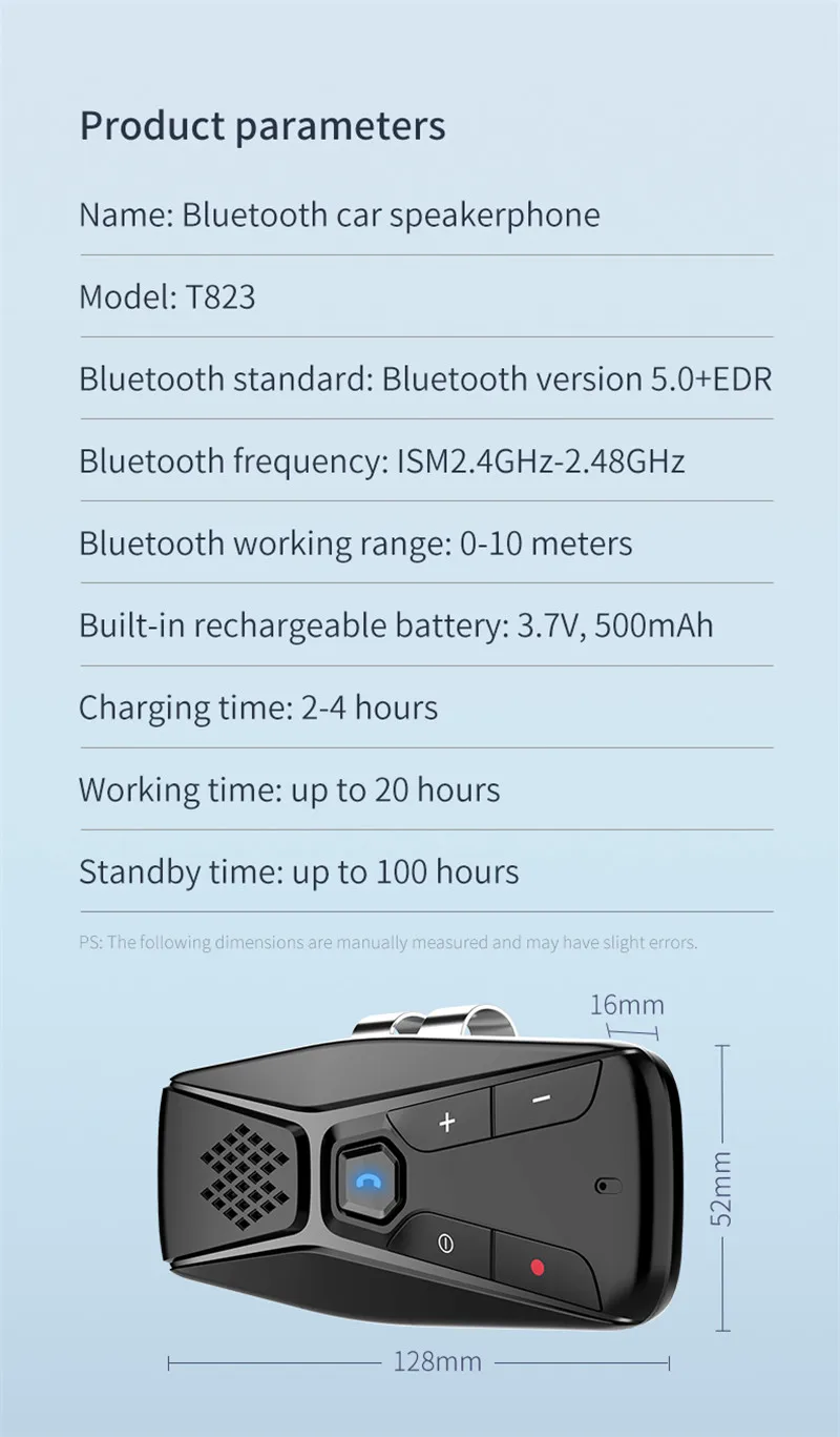Wireless Bluetooth Car Speaker Kit Set Hands-Free Multi-Point Visor Accessories |