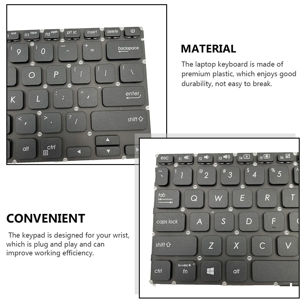 

Black Laptop Keyboards Input Toetsenbord Computer Plug and Play Efficient Key Board Replacing Part Notebook A412