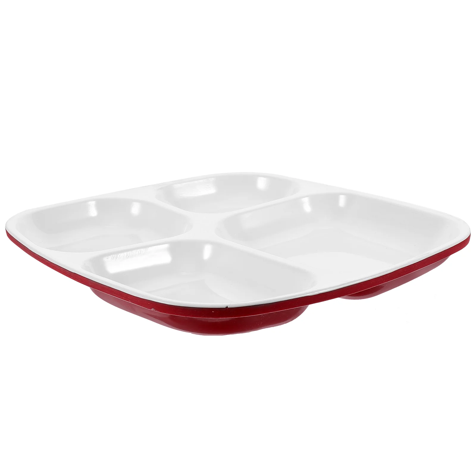 

4 Grid Terrarium Flatware Anti-fall Rice Tray Separating Dish Practical Tableware Divided Compartments Plate Baby