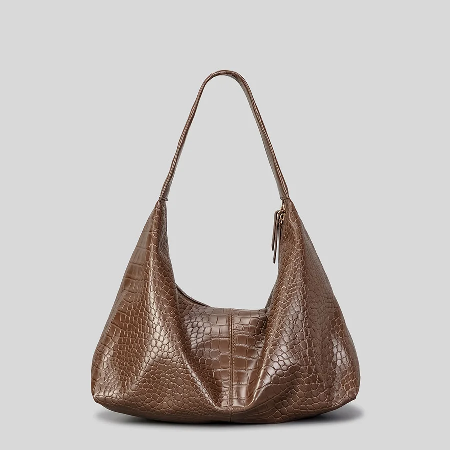 

Винтажные женские сумки-хобо из кожи аллигатора, дизайнерские дамские сумочки из крокодиловой кожи, роскошные большие сумки-тоуты из мягкой искусственной кожи, 2023