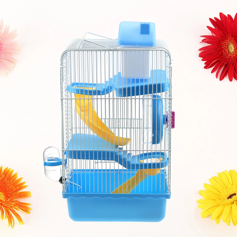 

Luxury Three Layer Hamster Cage Pet House Portable Small Pets House Chinchilla Hamster House (Light Blue) Houses and habitats