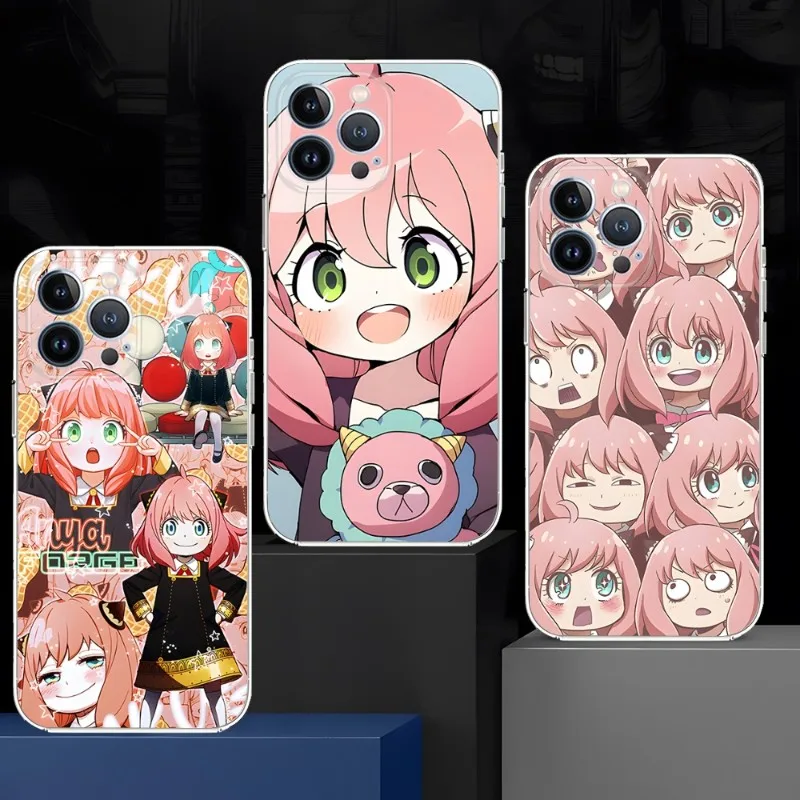 

SPY X FAMILY Anime Phone Case Transparent For Iphone 14Pro 11 12 14 Pro Max Mini 6 6s 7 8 Plus X XR XS SE2020 Shell