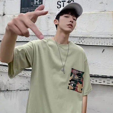 

Men's short sleeve t-shirt fashion casual clothes half sleeve 4835