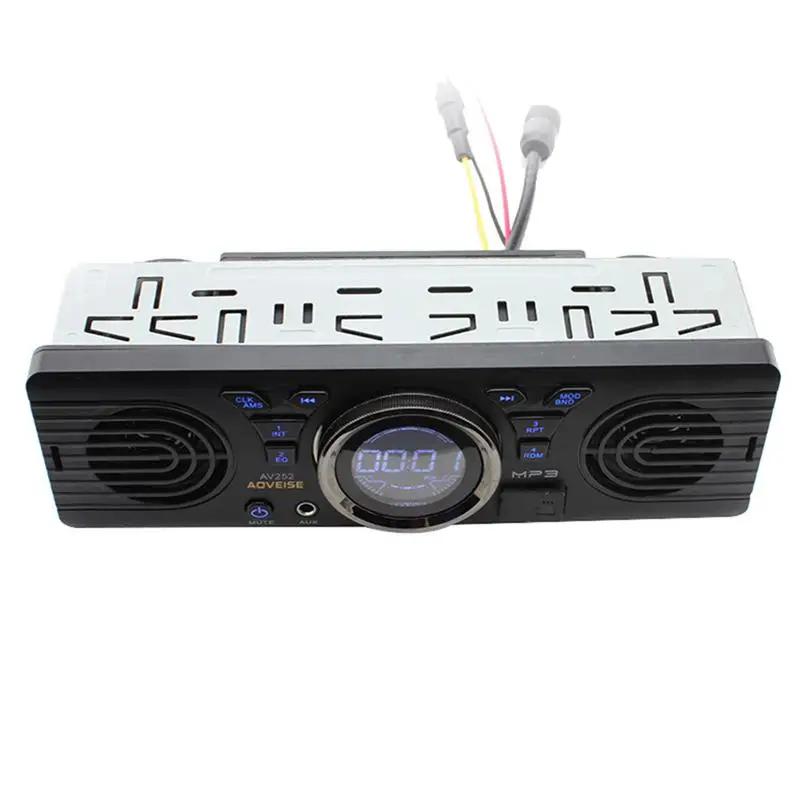 

AOVEISE 12 в автомобильный FM USB SD AUX аудио стерео AV252 радио со встроенными 2 динамиками Bluetooth громкой связи в приборной панели mp3-плеер