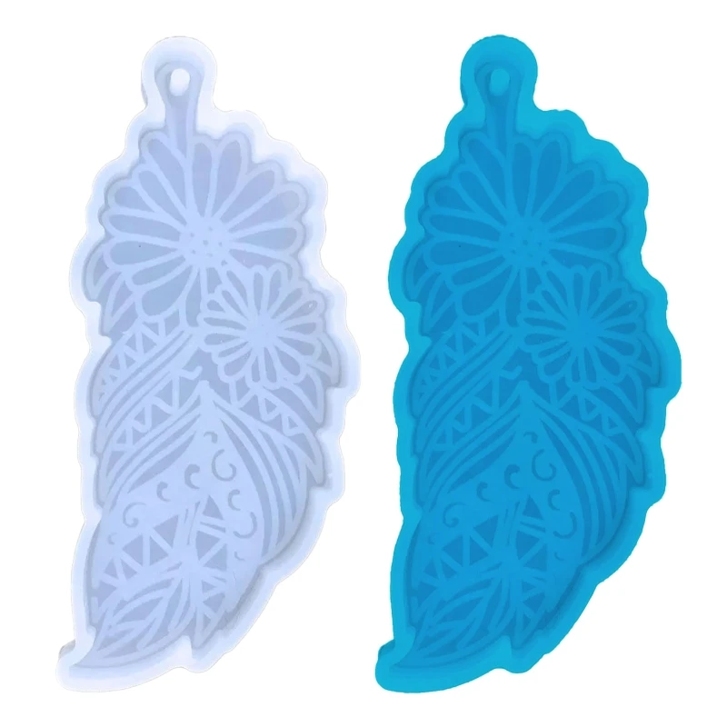 

2022 New DIY Pattern Leaf Keychain Silicone Epoxy Mold DIY Ornaments Pendant Jewelry Crafting Mould for Valentine Love Gift