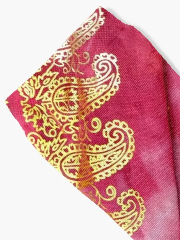 Розовые и золотые индийские мужские носки