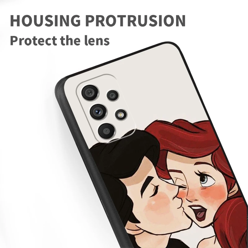 Чехол с маленькой русалочкой для Samsung A53 A52 A33 A32 A51 A71 A21S A13 A73 A55 A22 A23 A35 A72 A54 A12