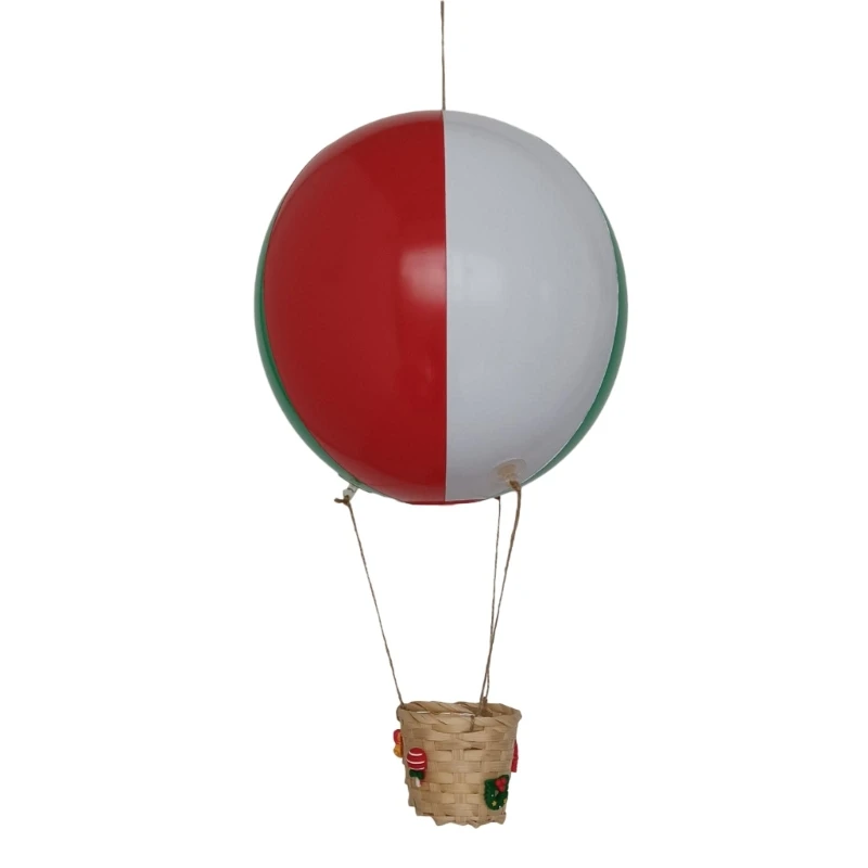 

Christmas Hot Air Balloon Paper Lanterns Reusable Hanging Air Balloon with Bamboo Basket to Hold Elf Dolls Gifts