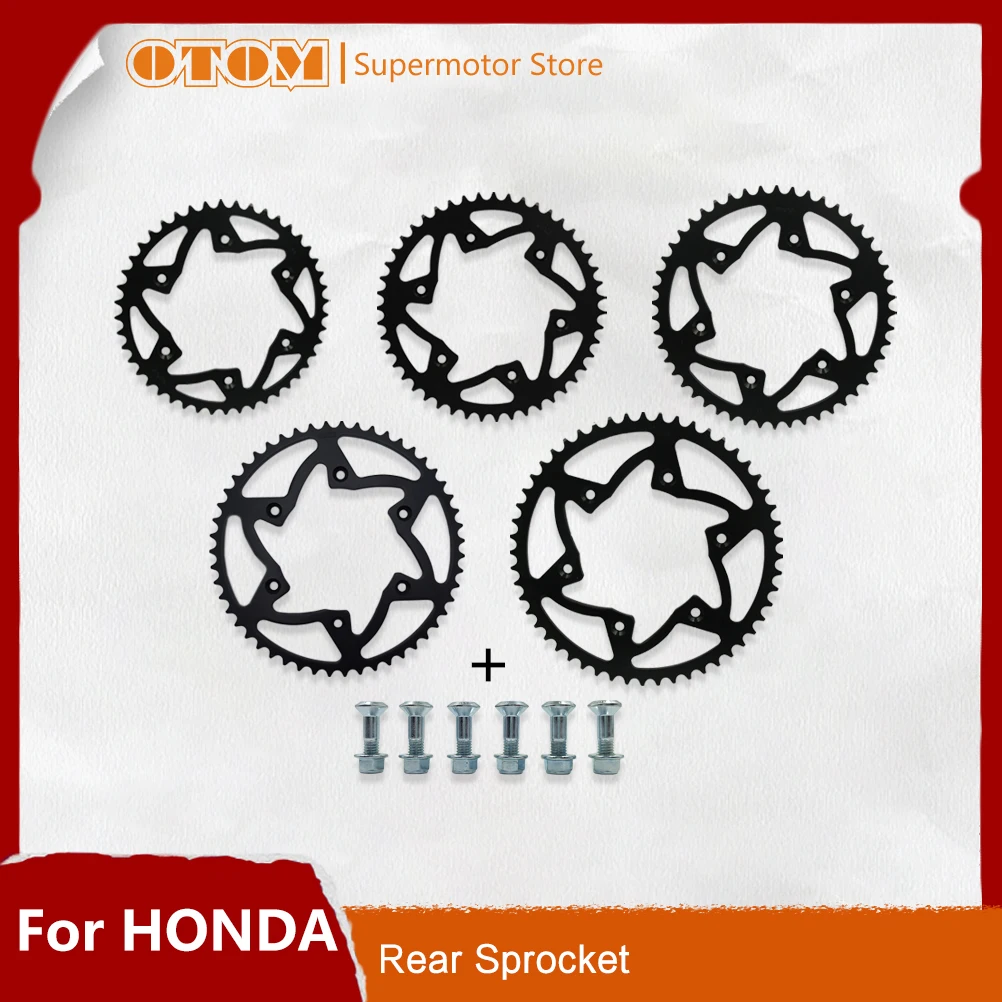 Задняя звездочка для мотоцикла OTOM 45/47/49/51/52T, легкая стальная цепная пластина для HONDA CR125/250R CRF250F CRF250X/RX CRF450 XR400 Задняя звездочка для мотоцикла OTOM 45/47/49/51/52T, легкая стальная цепная пластина для HONDA CR125/250R CRF250F CRF250X/RX CRF450 XR400