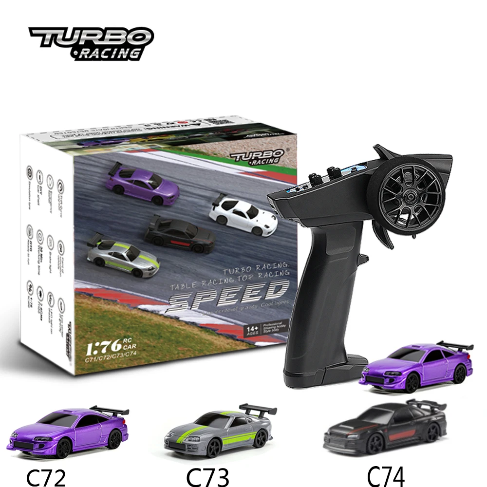 

Turbo Racing 1:76 Scale RC Sport Car C72 C73 C74 Table Game Racing Remote Control Mini Model Full Proportional RTR Kit Toys