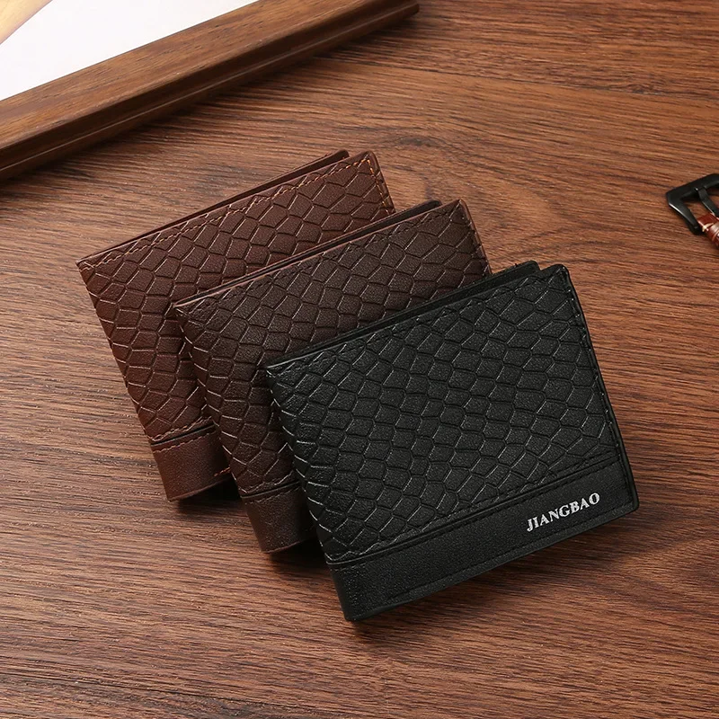 Новый кошелек короткий мужской тонкий горизонтальный деловой повседневный с