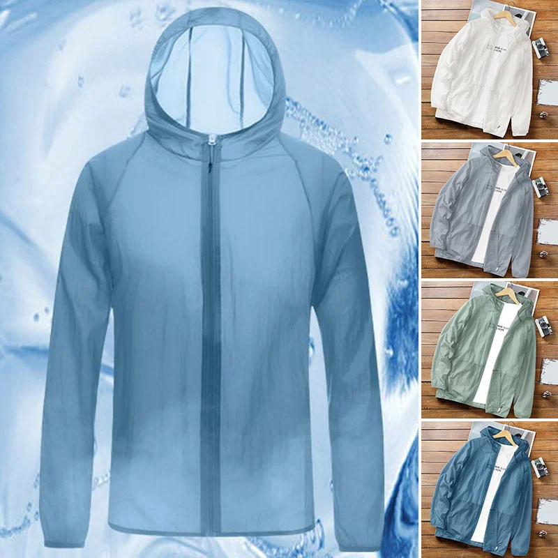 

Men's Thin Section Riding Sunscreen Breathable Jacket Loose ded Anti-uv Quick Dry Ice Jacket Casual Outdoor Zipper ded