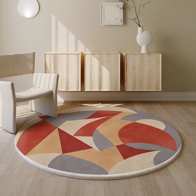 

Nordic Style Round Carpets Large Area Living Room Sofa Rugs Light Luxury Decoration Bedroom Carpet Home Balcony Study Lounge Rug
