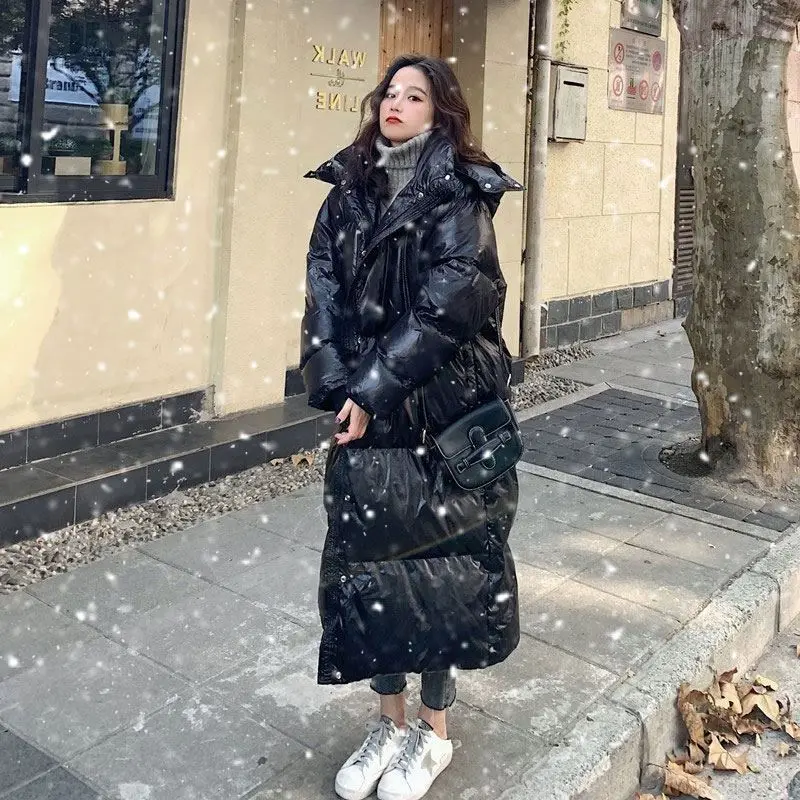 Womens Winter Lightweight Hooded Coat Long Sleeve Warm Zipper Outwear Casual Mid Length Quilted Jacket Outwear Parkas Winter