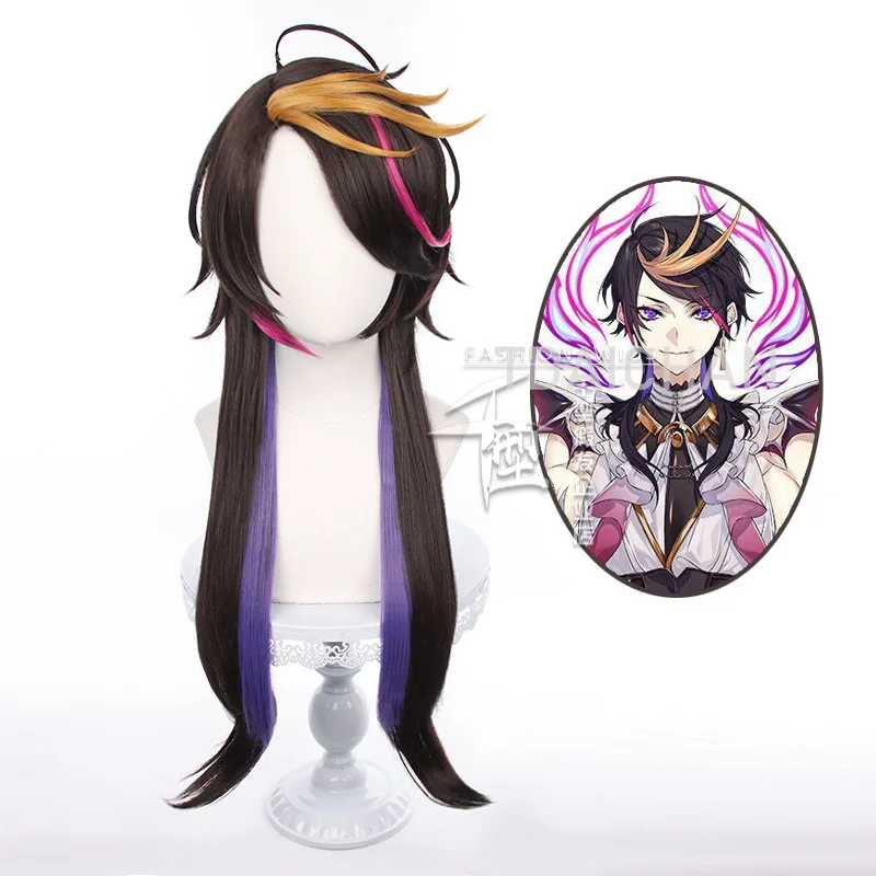 

Красочный парик для косплея Vtuber Shu yамино 28 дюймов 70 см длинный слой синтетические волосы для ролевых игр костюм на Хэллоуин вечевечерние бе...