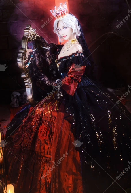 Miccostumes женский костюм Мэри Кровавой королевы для косплея платье и платок с поясом