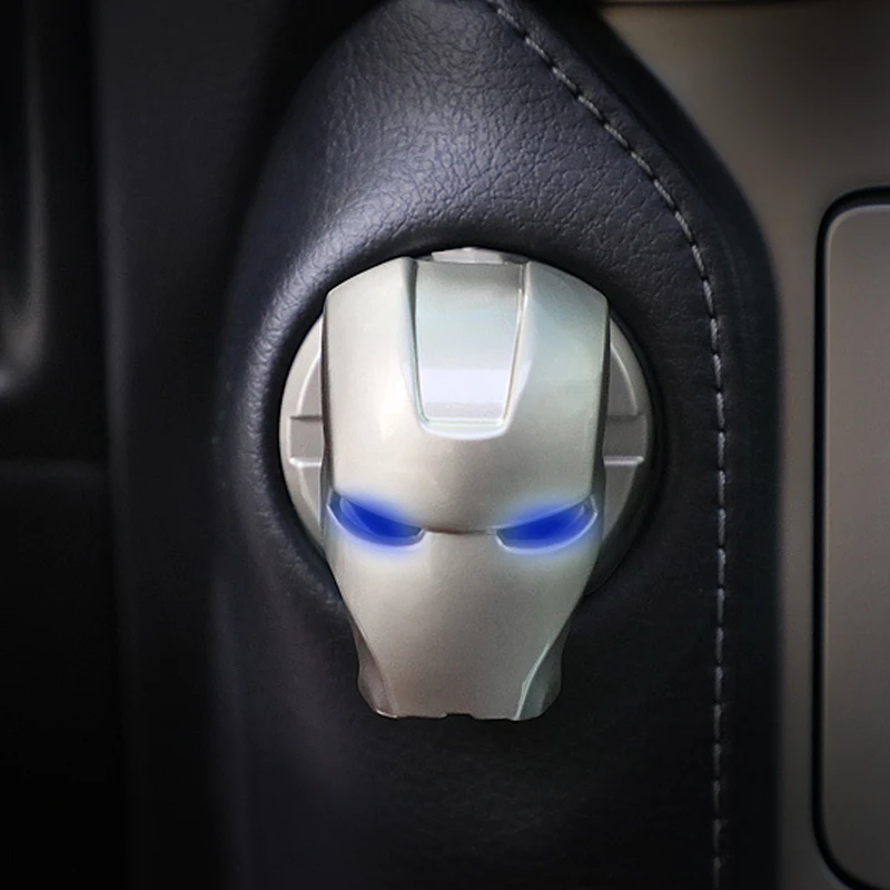 

For Iron Man Car Interior Modification 3D Start Button Protective Cover Sticker Ignition Switch Metal Decoration Sticker