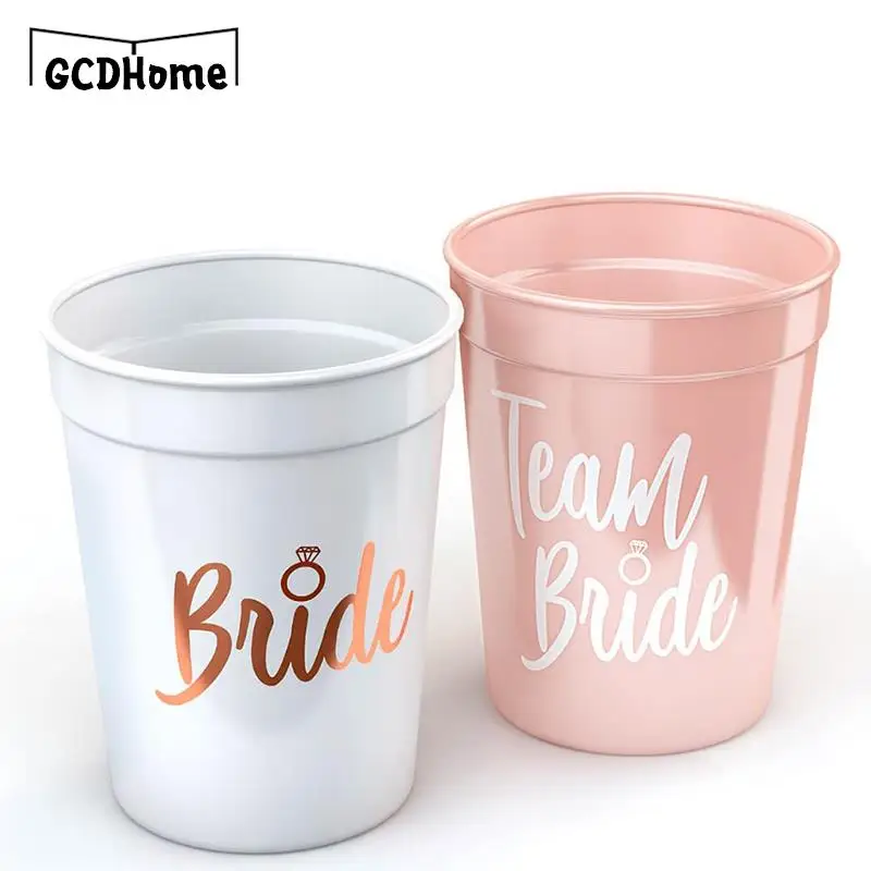 

1PC Bachelorette Party Team Bride Plastic Drinking Cups Bridal Shower Gift Bride to be Hen Party Supplies Wedding Decorations