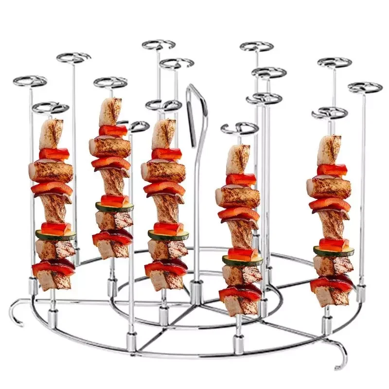 

Air Fryer Skewer Stand Barbecue Skewer Stand Stainless Steel Barbecue Skewers Rack Holder Air Fryer Grill For Home Kitchen For