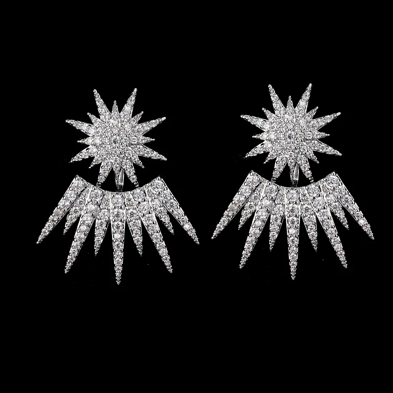 

Luxury Marquise Cluster Zirconia Crystal Wedding Stud Earrings Shiny Bridal Korean Jewelry for Women